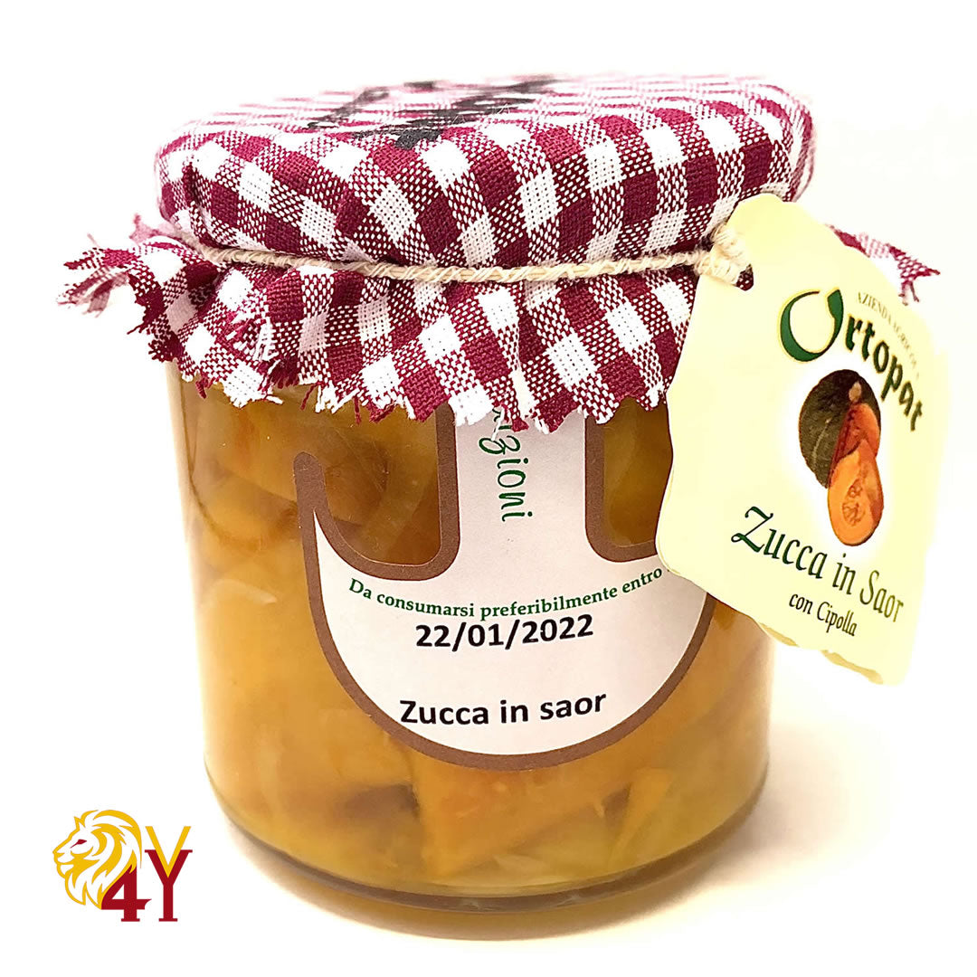 Zucca in saor con cipolle in Olio Extravergine di Oliva